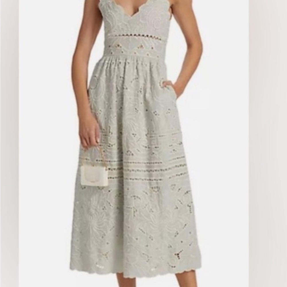 Sea New York Blaire Cotton Eyelet Midi Dress.